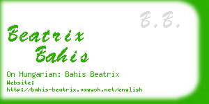 beatrix bahis business card